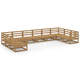 10 Piece Garden Lounge Set Solid Pinewood 3076272