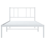 Metal Bed Frame without Mattress with Headboard White 100x190cm 352523