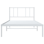 ZNTS Metal Bed Frame without Mattress with Headboard White 90x200cm 352522