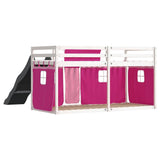 Bunk Bed without Mattress with Slide and Curtains Pink 90x200 cm 3284112
