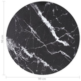 Table Top Black 90x1 cm Tempered Glass with Marble Design 322267