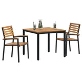 Garden Dining Set 3 pcs Black Solid Acacia Wood 3284397