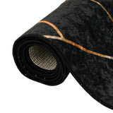 Rug Washable Black and Gold 160x230 cm Anti Slip 136618