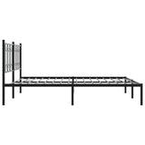 Metal Bed Frame without Mattress with Headboard Black 180x200cm 376132