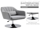 Swivel Linen Fabric Accent Chair for Living Room Contemporary Vanity Armchair with Adjustable Height T3398P344141