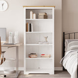 Bookcase BODO Brown 80x38x180 cm Solid Wood Pine 5-Tier 355081