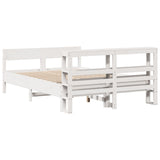 Bed Frame without Mattress White 150x200 cm King Size Solid Wood Pine 3306184