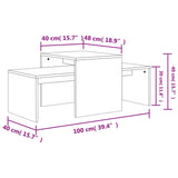 ZNTS Coffee Table Set Sonoma Oak 100x48x40 cm Engineered Wood 802915