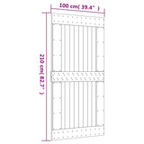 Sliding Door with Hardware Set 100x210 cm Solid Wood Pine 3203190