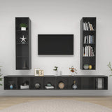 Wall-mounted TV Cabinets 4 pcs High Gloss Grey Engineered Wood 3079897