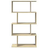 Room Divider Bookcase 4-Tier Sonoma Oak 70x24x129 cm Engineered Wood 858104