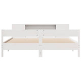 Bookcase Bed without Mattress White 180x200 cm Super King Solid Wood Pine 3322940
