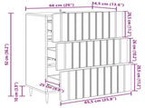 Drawer Cabinet White 66 x 34.5 x 92 cm Engineered Wood 894375