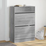 Shoe Cabinet with 2 Flip-Drawers Grey Sonoma 80x34x116 cm 3214411