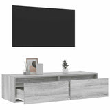 TV Cabinet with LED Lights Grey Sonoma 100X35.5x25 cm 860243
