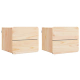 Bedside Table 2 pcs Natural 39 x 34 x 33 cm Solid pinewood 873506