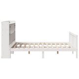 Bookcase Bed without Mattress White 150x200 cm King Solid Wood Pine 3321746