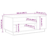 Coffee Table Black Oak 102 x 55 x 43 cm Engineered Wood 862713