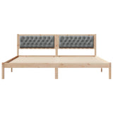 Bed Frame Light Grey 200 x 200 cm Solid Pine Wood 3394233