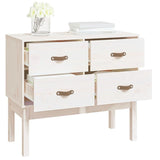 Console Cabinet White 90x40x78 cm Solid Wood Pine 821740