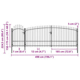 146325 Garden Fence Gate "Woerden" with Spear Top 5x1,75 m Black