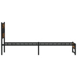 ZNTS Metal Bed Frame without Mattress Smoked Oak 80x200 cm 4017209