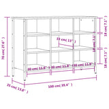 Shoe Cabinet Smoked Oak 100x35x70 cm Engineered Wood 831845