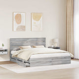 Bed Frame with Drawer Grey Sonoma 180 x 200 cm Engineer Wood 3411817