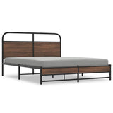 Bed Frame without Mattress 150x200 cm Brown Oak Engineered Wood 4100484