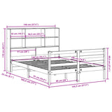 Bookcase Bed without Mattress 140x190 cm Solid Wood Pine 3321891