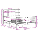 Bookcase Bed without Mattress Wax Brown 140x190 cm Solid Wood 3321913