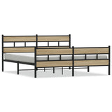 Metal Bed Frame without Mattress Sonoma Oak 183x213 cm 3308473