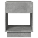 ZNTS Bedside Table with Infinity LED Concrete Grey 40x40x50 cm 3284080