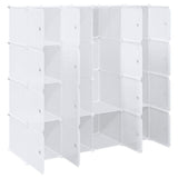 Storage Cube Organiser with 16 Cubes and Hanging Rods PP 4019585