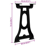 Dining Table Legs 2 pcs Y-Frame Cast Iron 245423