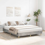Bed Frame Concrete Grey Engineered Wood, Solid Eucalyptus Wood 3328720