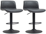Set of 2 Bar Stool, Adjustable Height PU Leather Barstools with Swivel Seat and Footrest for T3398P342376