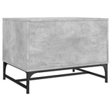 Coffee Table with Glass Doors Concrete Grey 68.5x50x50 cm 836542