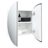 Bathroom Cabinet with Round Mirror&LED White 47x47x17.5 cm 345583