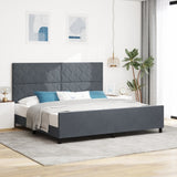 ZNTS Dark Grey Velvet Bed Frame 200x200 cm 3345030