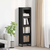 Book Cabinet Black Oak 40 x 30 x 155 cm Engineered Wood 886372