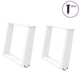 ZNTS Coffee Table Legs U-Shaped 2 pcs White 60x cm Steel 4012769