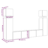 ZNTS 8 Piece TV Cabinet Set Wall-mounted Old Wood Engineered Wood 3329009