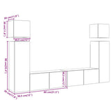 8 Piece TV Cabinet Set Wall-mounted Artisan Oak Engineered Wood 3329010