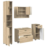Bathroom Furniture Set with Drawer with Shelf 4 pcs Sonoma Oak 3393055