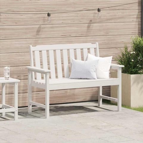 Garden Bench with Cushion White 120 x 59 x 88cm HDPE 42006601