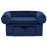 Dog Sofa with Drawer Blue 75x50x38 cm Plush 171080