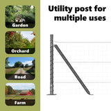 Fence Post with Concrete Base 26 pcs Grey Powder-Coated Steel 3350239