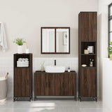 4 Piece Bathroom Furniture Set Brown Oak Engineered Wood 3301194