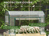 Wooden Planter Box with Greenhouse Cover and Bed Liner, Raised Garden Bed for Vegetables, Flowers, T3398P322156